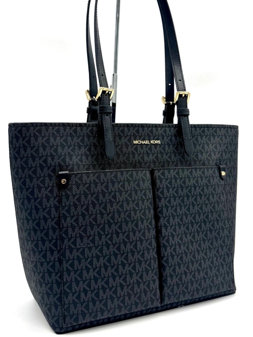 Michael Kors Jet Set Medium Pocket Tote Bag Black Multi